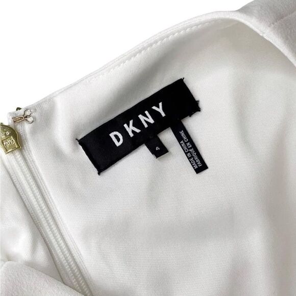 NWOT DKNY White Sleeveless Studded Waist Sheath Dress - Picture 12 of 14